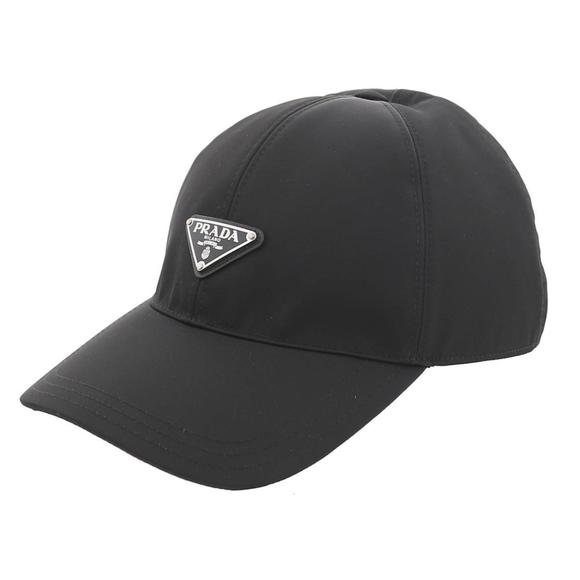 Prada Baseball Cap Hat Gloves TESSUTO Black S - Picture 2 of 4
